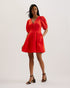 KOYO-Dresses-Linen Puff Sleeve Mini Dress- Ted Baker Romania
